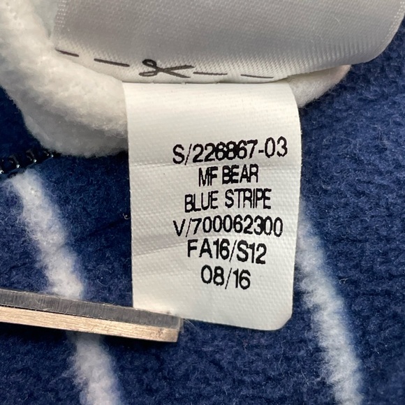 Old Navy Blue and White Striped Footie One Piece with Hood 3-6m baby - Picture 8 of 10